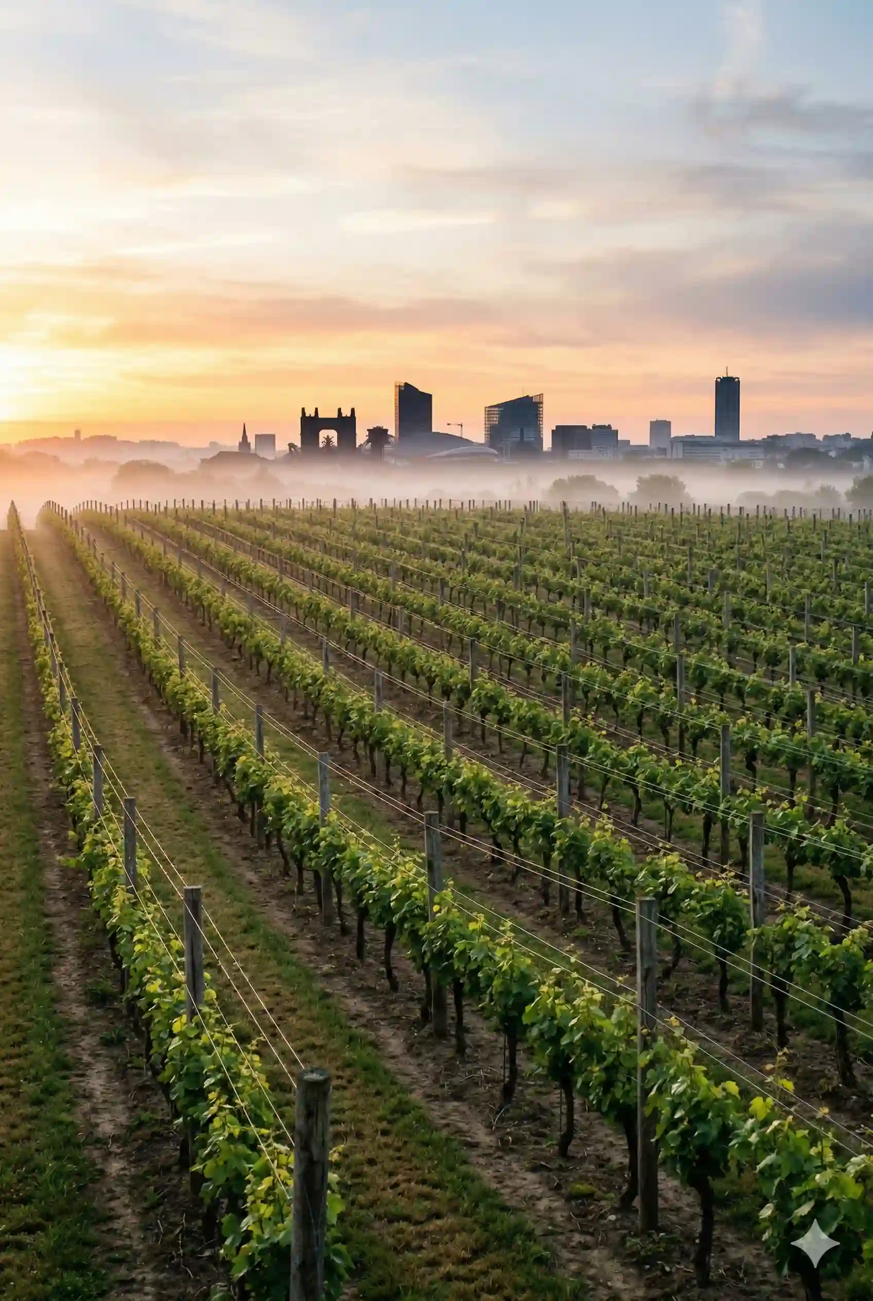 Vignoble nantais au lever du soleil